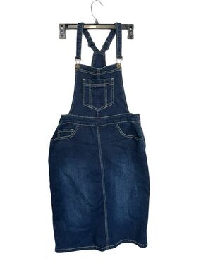 MSE Main street exchange | Dark Blue Overall Jumper Denim Dress 6